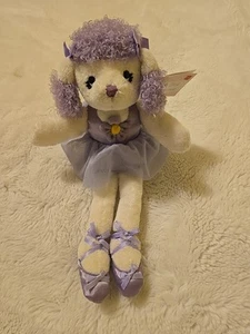 Peluche barboncino Russ Berrie Alexie viola e bianco nuovo con etichette raro HTF spedizione veloce - Foto 1 di 8