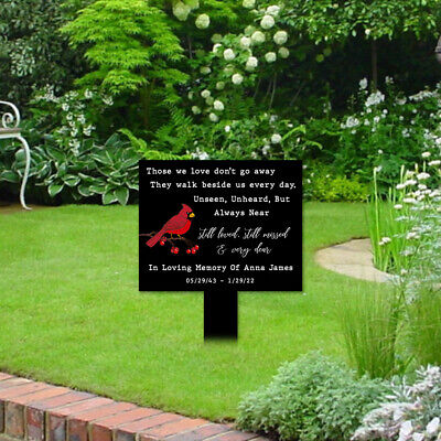 Memorial Stake With Cardinal Personalized Acrylic Plaque Garden Grave Marker • 19.99£