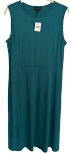 NWT J. Jill Wearever Collection Sz S-M Sleeveless Empire Waist Dress Teal Blue - Picture 1 of 7