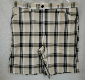 White Stag Womens Shorts Size 16 Black Brown White Plaid NEW - Picture 1 of 12