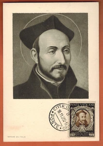 1950-Vatican-Carte Maximum--Saint.Ignace de Loyola-Concile de Trente-Réf.C.92b - Foto 1 di 2