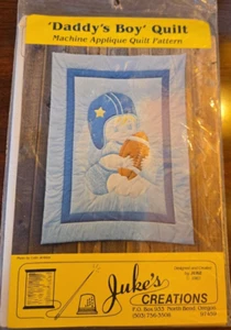 Juke's Creations "Daddy's Boy" Machine Applique Quilt 44'x60' - Picture 1 of 3