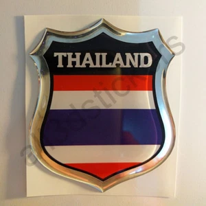 Sticker Thailand Emblem 3D Resin Domed Gel Thailand Flag Vinyl Decal Car Laptop - Bild 1 von 3
