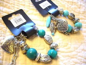 Women's Bracelets Antique Semi-Precious Stones Heart of Love Fashion Jewelry - Picture 1 of 8