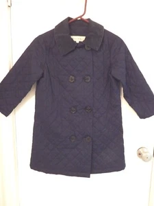 Pears & Bears Girl's Size 7 Navy Blue Quilted/Corduroy Coat - Picture 1 of 4