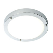 Saxby 9W LED White Bathroom Flush Ceiling Light Chrome Plate 300mm IP44 650LM 