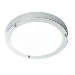 Saxby 9W LED White Bathroom Flush Ceiling Light Chrome Plate 300mm IP44 650LM  - Picture 1 of 1