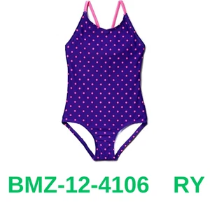 Kanu Surf Big Girls Chloe One Piece Swimsuit, Chloe Purple Dot, 12 - Picture 1 of 2