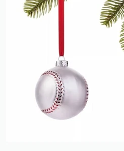 Pelota de béisbol deportiva Holiday Lane puntada roja adorno colgante de Navidad 3,3" - Imagen 1 de 1