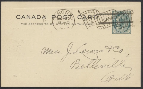 1898 #P17 Victoria Leaf PSC, Toronto Type 8 'A' Flag, Queen City Oil Message Cover