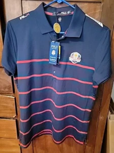 RLX Ralph Lauren US Ryder Cup 2020 Polo Mens L Blue Team USA Wicking New - Picture 1 of 8