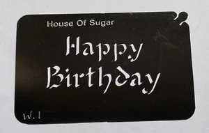 Stainless steel W1 Happy Birthday cake decorating / card making stencil - Picture 1 of 2