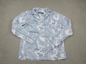 Lauren Ralph Lauren Shirt Womens Adult Small Blue White Ladies Pajama Top - Picture 1 of 10