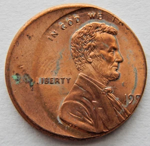 1 Cent Error Coin 199x Lincoln Memorial Off Center Struck US Mint Uncirculated - Picture 1 of 3