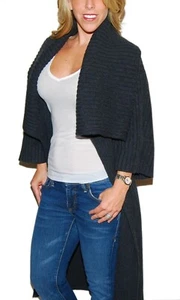 Maglione Scialle Ralph Lauren Donna Cashmere Cashmere $2198 Nero Italia Medio - Foto 1 di 9