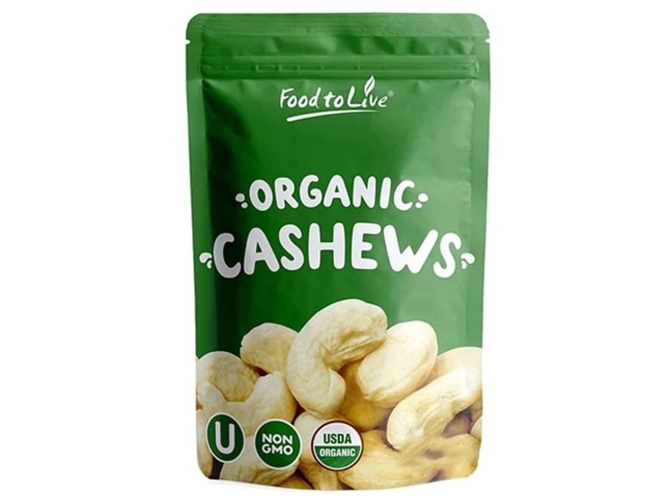 Organic Whole Cashews, W320 - Non-GMO, Kosher, Raw, Vegan - by Food to Live - Image 1 of 4