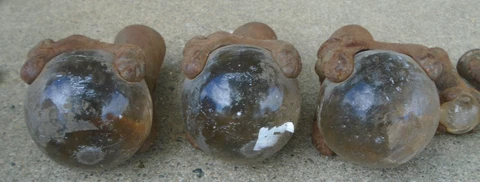 antique Cast Iron Claw Feet w/ Glass Balls LOT Cover