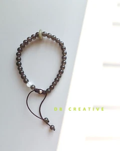 Neu Herren Mitternachtsobsidian mit Jade und Sterlingsilber handgewebtes Armband - Bild 1 von 6
