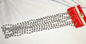 Home for the Holidays Shiny Metallic Silver Beaded Christmas Garland 9' Plastic - Picture 1 of 1