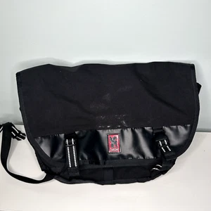 Chrome Industries Metro Messenger Bag Mini Black Nylon Heavy Metal Buckle 21” - Picture 1 of 7