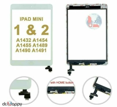 White Touch Screen Digitizer Glass for iPad Mini 2 7.9" Retina A1489 A1490 A1491 - Image 1 of 4