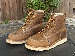 Thorogood 814-4203 Brown Leather Soft Moc Toe Work Boots Mens Size 10 D USA Made - Picture 1 of 9