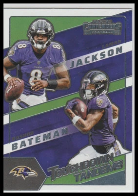 2022 Panini Contenders Lamar Jackson Rashod Bateman Touchdown Tandems - Image 1 of 2