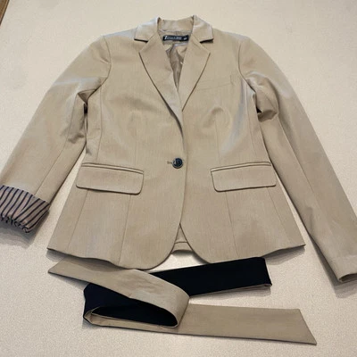 Blazer 7th Avenue Design Studio Mujer 0 New York & Company Chaqueta Botón Beige  Foto 1 de 4