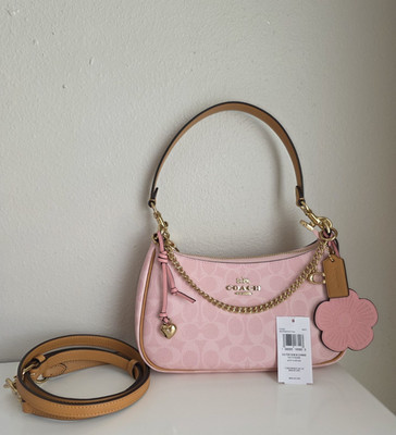 Coach Vintage 4437 Pastel Stripe Soho Y2K Hampton Sateen & Leather