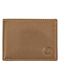 Men's Leather Passcase Trifold Wallet Hybrid, Tan, One Size - Picture 1 of 5