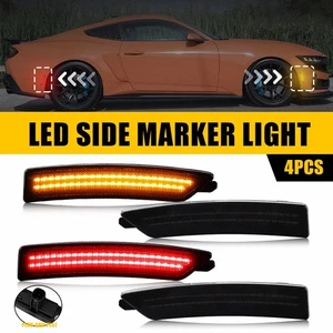 Juego de 4 luces LED laterales delanteras y traseras para Ford Mustang 2024-2025 rojo ámbar - Imagen 1 de 14