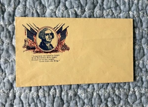 1860s Patriotic Envelope George Washington Portrait in Circle with U S Flags - Picture 1 of 2