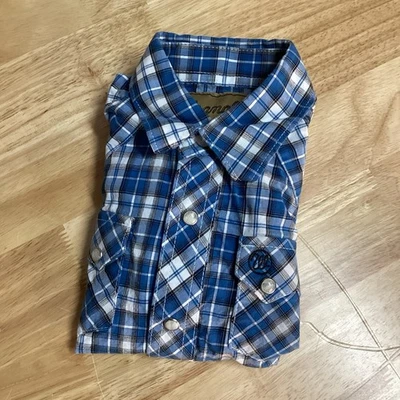 EUC Boy Wrangler Western Red Plaid Long Sleeve Shirt Pearl Snap Buttons XS - Image 1 of 4