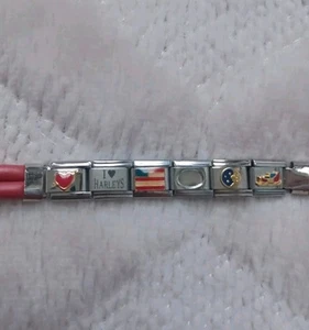 Bracciale Fascino Italiano Charm Danneggiato Solo Per Charms Harley Bandiera Patriottica - Foto 1 di 7