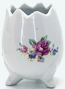 Cracked egg Mid Century Modern Bone China Taiwan 3 inches Tall Floral Vintage - Picture 1 of 6