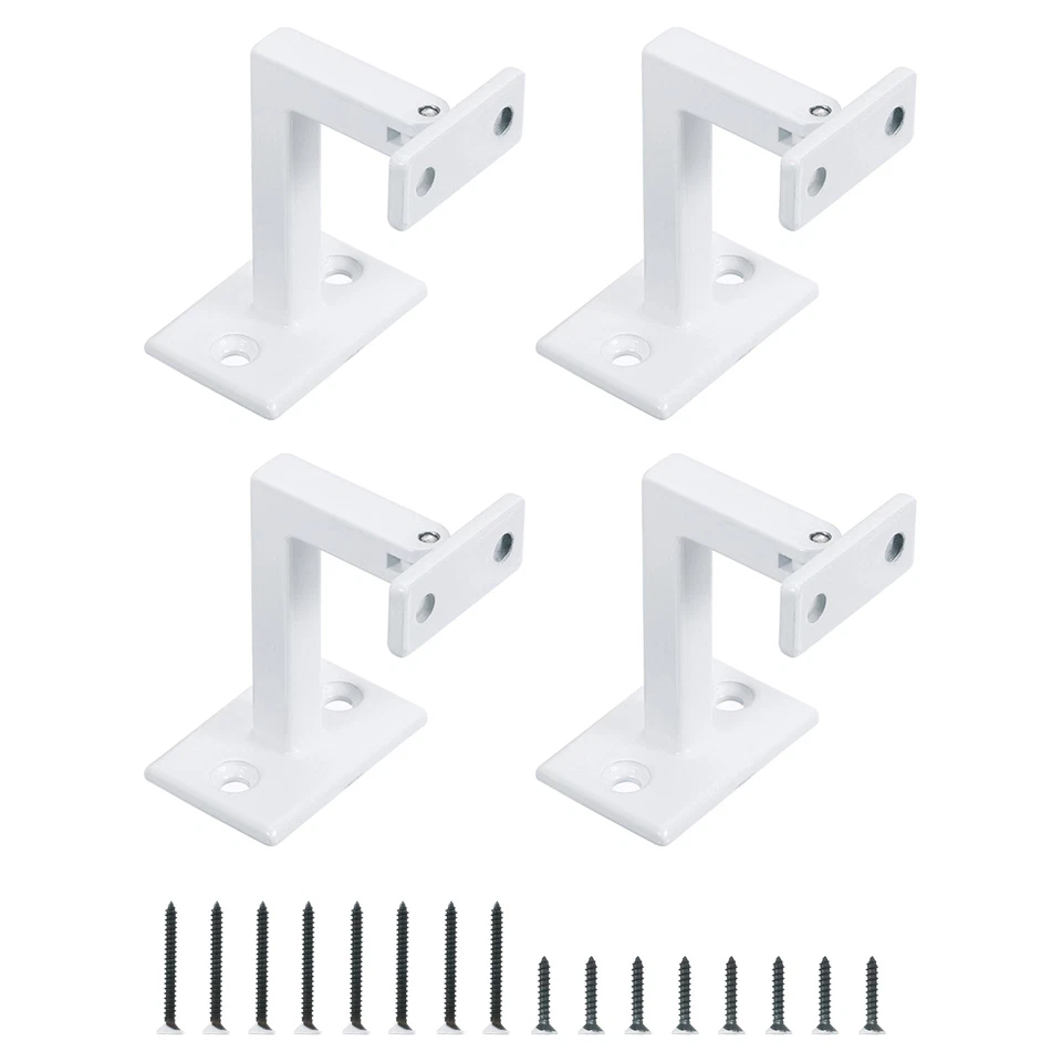 4 Pcs Swivel Hand Rail Brackets Adjustable Square Hand Rail Brackets, White Foto 1 de 4