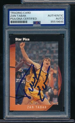 1991 Star Pics #14 Zan Tabak rc Signed Auto autograph PSA/DNA crisp blue sig - Image 1 of 2