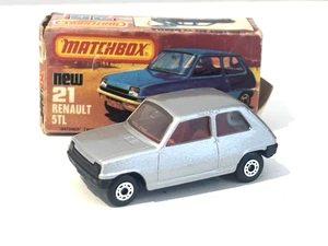 1974 MATCHBOX 1.64 diecast SUPERFAST No.21 RENAULT 5 TL BLACK BASE MIB MINT B3 - Picture 1 of 8