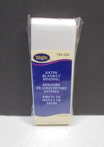 Wright's Satin Blanket Binding WHITE 4.75 yds Sewing Notion Trim - Picture 1 of 3