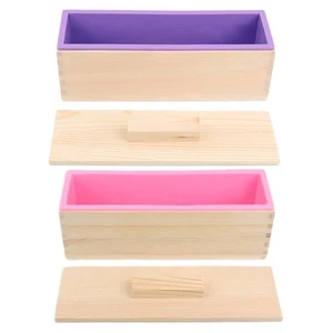 Functional Silicone Soap Making Kit with Rectangular Wooden Storage Box - Picture 1 of 30