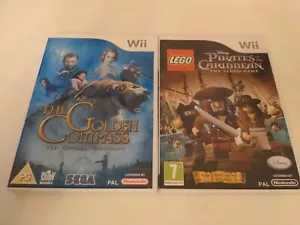 Nintendo Wii Games X2- The Golden Compass- Lego Pirates Of The Caribbean - Picture 1 of 4
