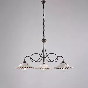 Lustre à Bascule Classique Fer Forgé Et Céramique 3 Lumières BON-678 - Imagen 1 de 1