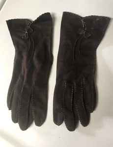 Vtg Dress Gloves brown stretch knit size small - Picture 1 of 6