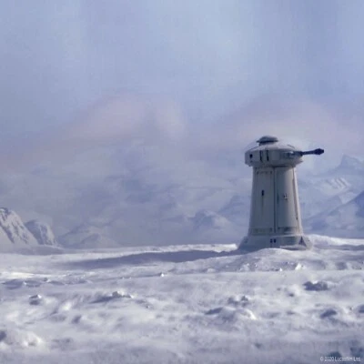 1/6th STAR WARS ESB Hoth Snow Battle Turret IKEA Detolf 15x15 Diorama Backdrop - Image 1 of 4