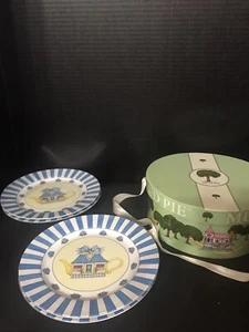 4-8”  Mud Pie Salad Plate Tea Room Design. - Picture 1 of 6