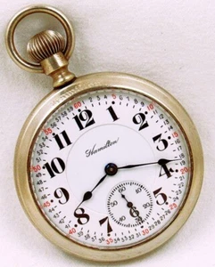 16er Jahre Hamilton Modell 992 Railroad 21J hochdamastischer Verkäufer Taschenuhr. Schönheit - Bild 1 von 12