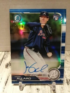 2019 Bowman Chrome Kolby Allard Blue Refractor Rookie Auto 97/150 Braves HOT RC  - Picture 1 of 2