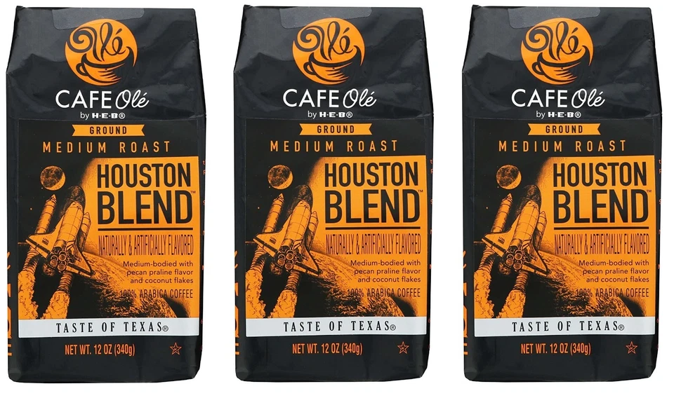Cafe Ole By HEB - Houston Blend - 中号烤咖啡 12 盎司 Ea (3 包) — 第 1/1 张图片