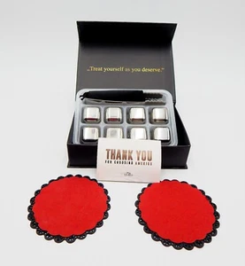 Juego de pinzas de regalo Amerigo Make it Special Luxury 8 piedras de whisky reutilizables - Imagen 1 de 6