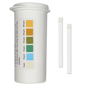 Restaurant Chlorine Sanitizer Plastic Test Strips 0-300 ppm [Vial of 100 Strips] - Picture 1 of 5